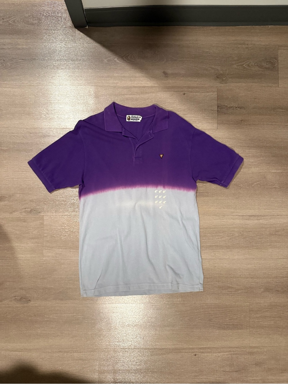 BAPE A Bathing Ape “Ape Shall Never Kill Ape” Gradient Polo Shirt Purple Violet